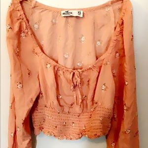 Hollister cropped floral shirt